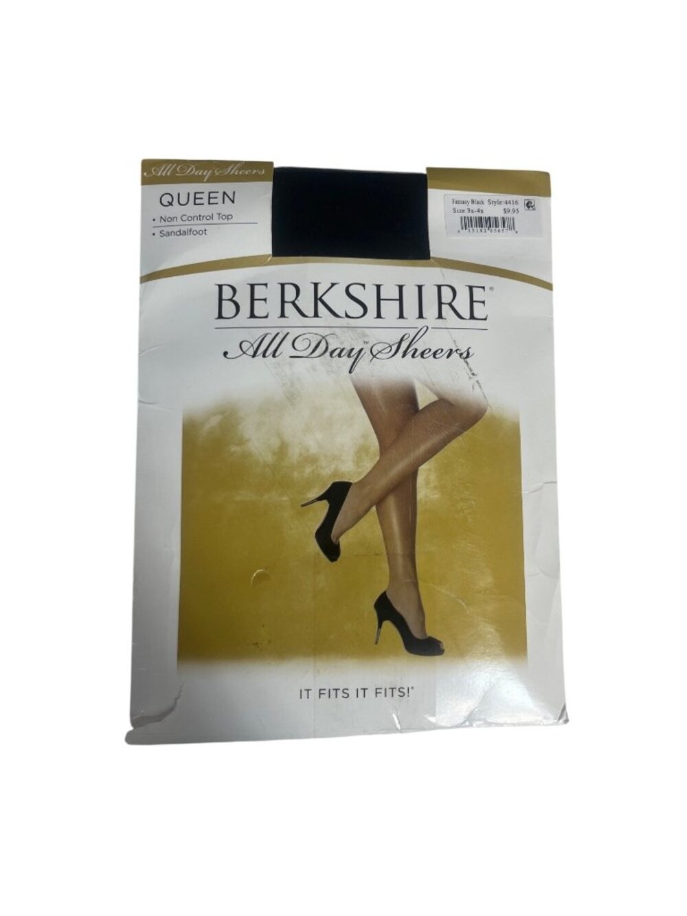 Berkshire All Day Sheers Pantyhose Queen Size 3x-4x Black Sandalfoot